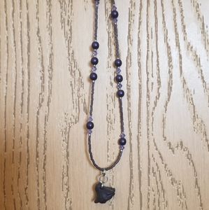 Purple flower necklace